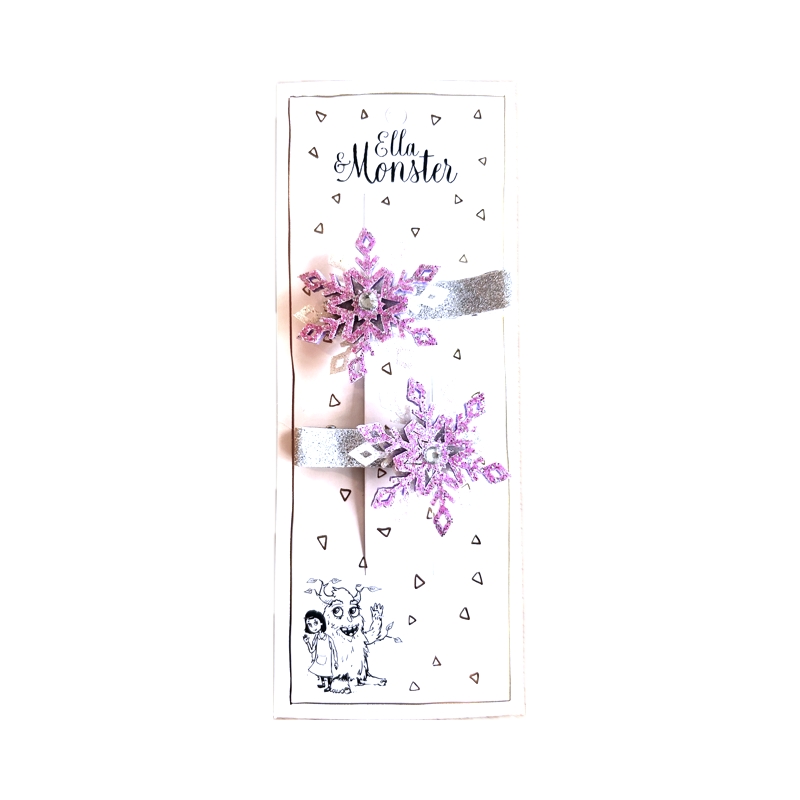 HAIR CLIP GLITTER SNOWFLAKE PURPLE