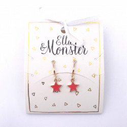 RED STAR CLIP ON EARRING